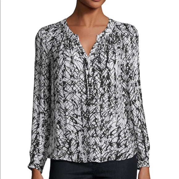 Milly Tops - NWT Milly Tessa Blouse in Dove - RARE, 100% Silk
